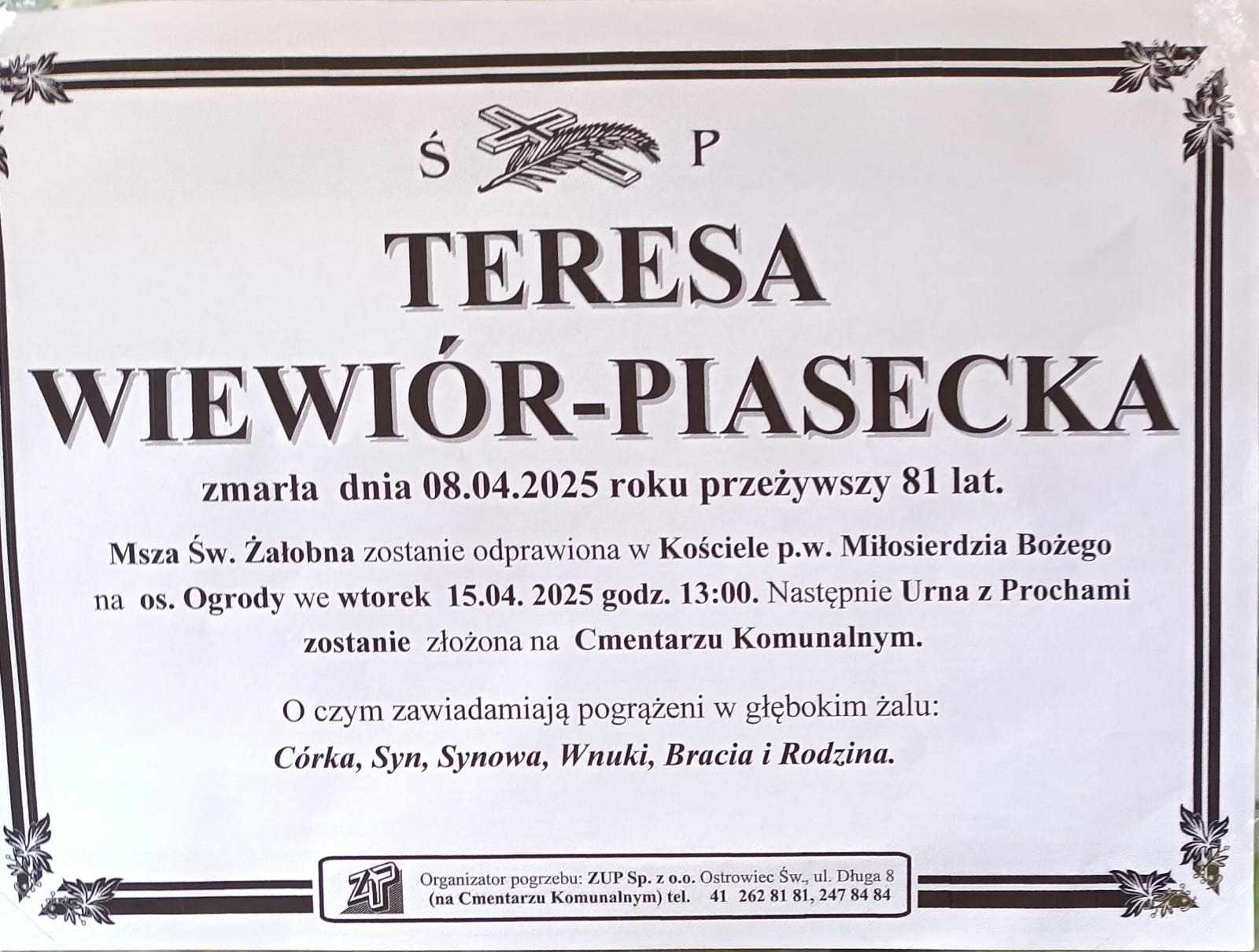 Nekrolog Piaseckiej
