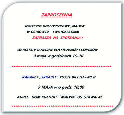 zaproszenie na tańce Malwa kopia